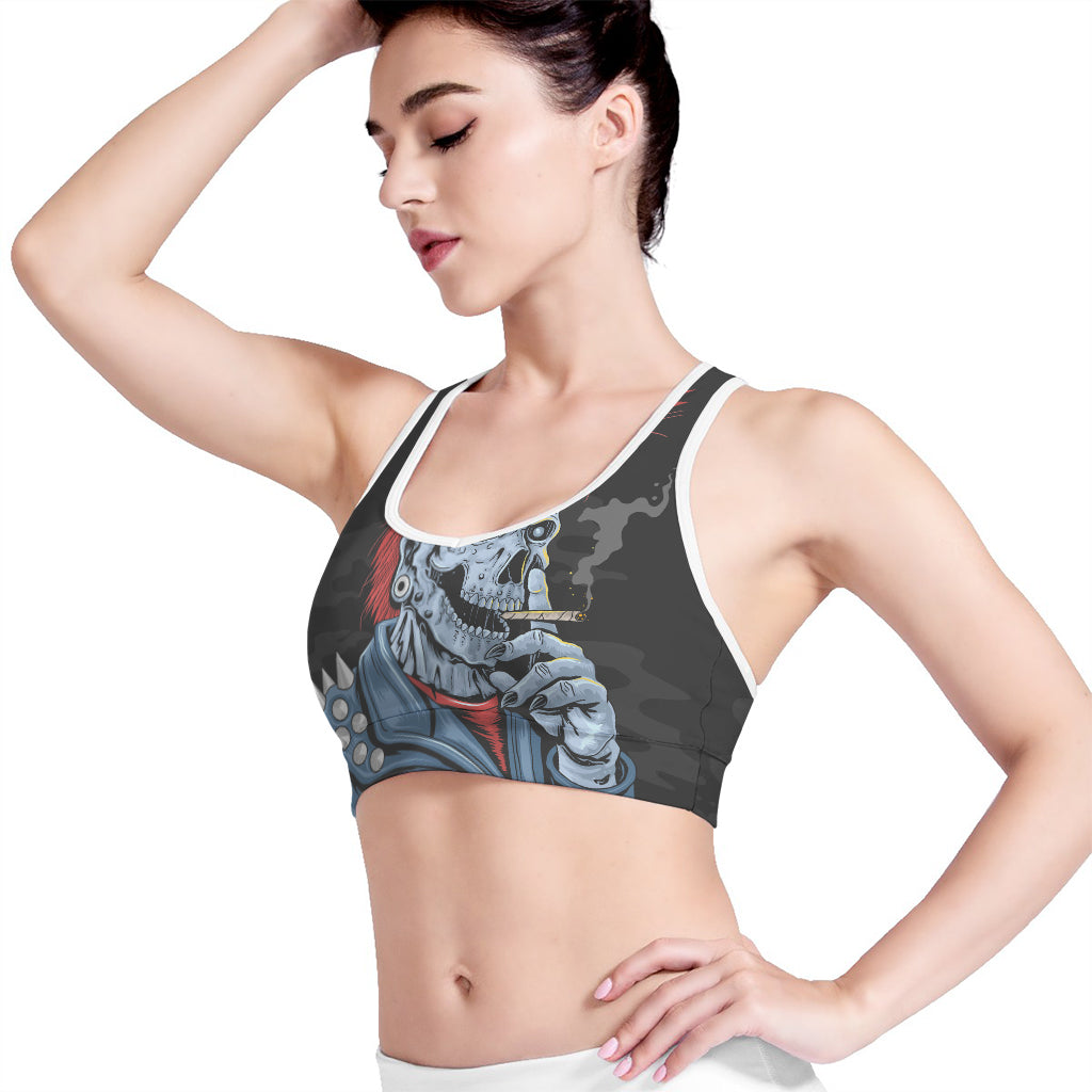 Punk Mohawk Devil Print Women's Sports Bra