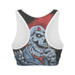 Punk Mohawk Devil Print Women's Sports Bra