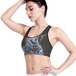 Punk Mohawk Devil Print Women's Sports Bra