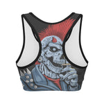 Punk Mohawk Devil Print Women's Sports Bra