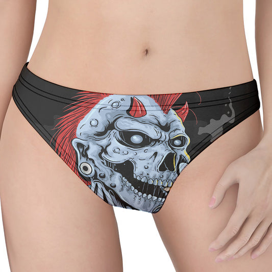 Punk Mohawk Devil Print Women's Thong