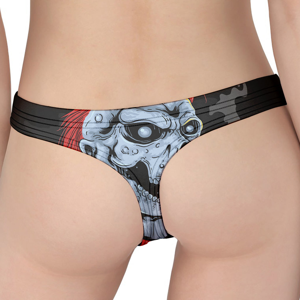 Punk Mohawk Devil Print Women's Thong
