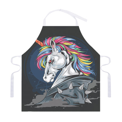 Punk Unicorn Print Adjustable Apron