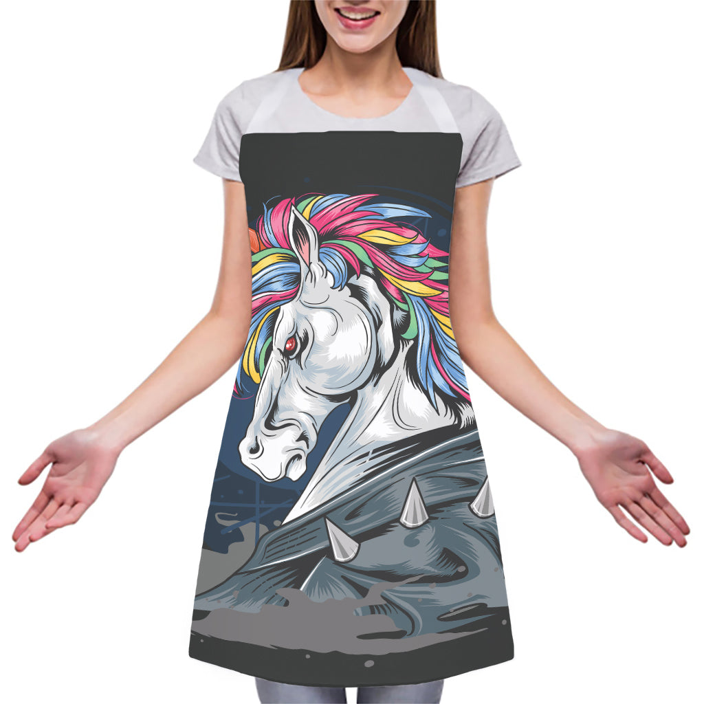 Punk Unicorn Print Adjustable Apron