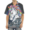 Punk Unicorn Print Aloha Shirt