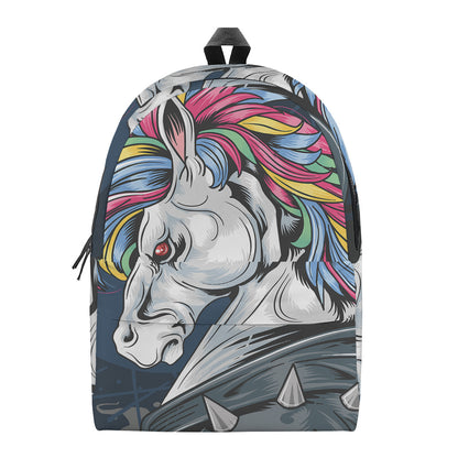 Punk Unicorn Print Backpack