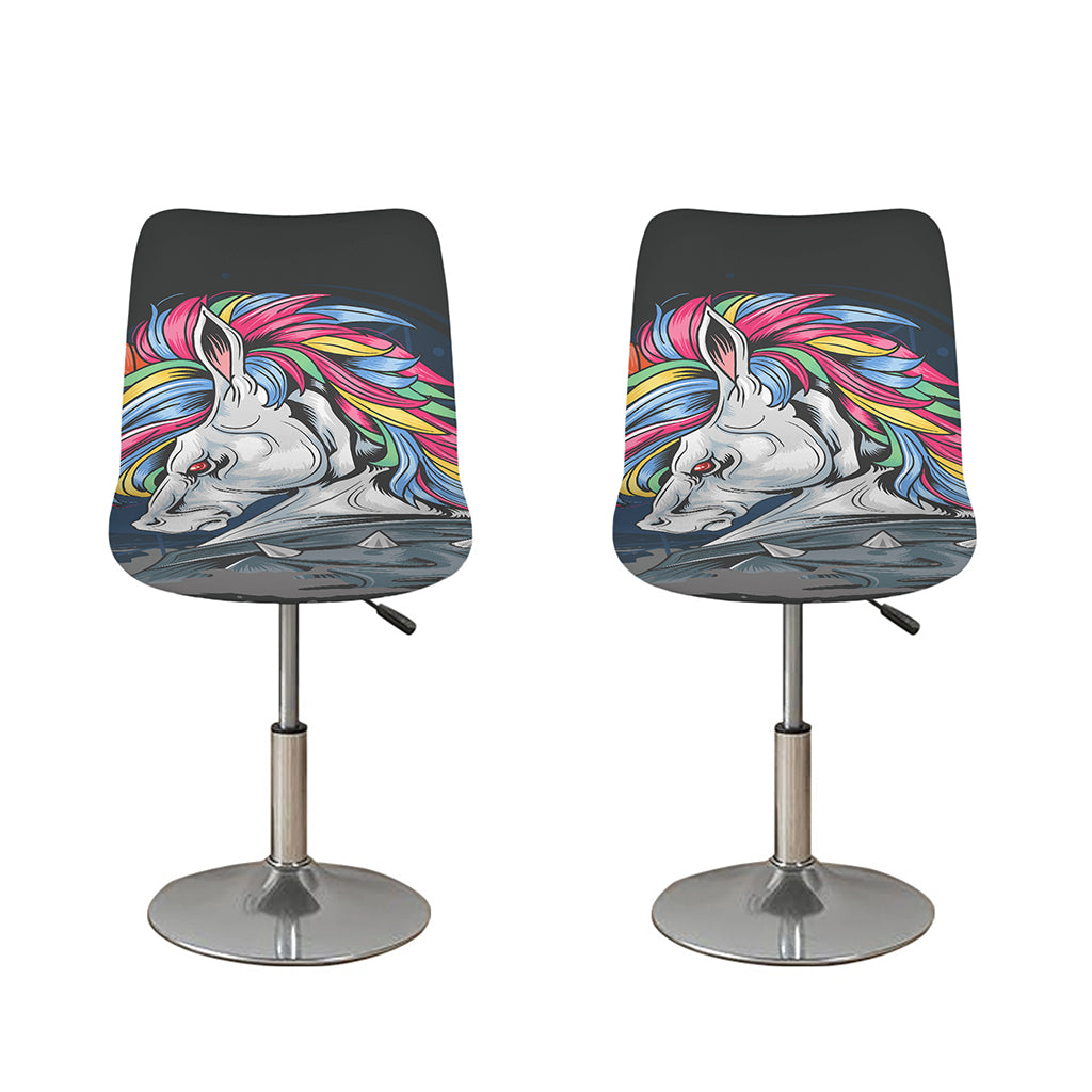Punk Unicorn Print Bar Stool Covers