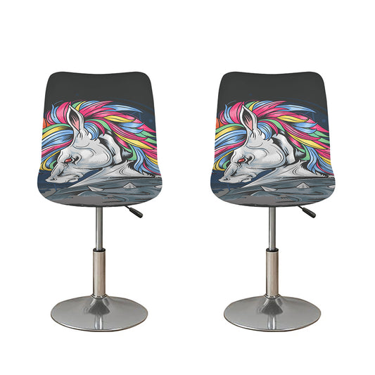 Punk Unicorn Print Bar Stool Covers