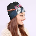 Punk Unicorn Print Beanie