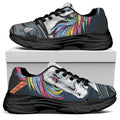Punk Unicorn Print Black Chunky Shoes