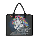Punk Unicorn Print Canvas Tote Bag