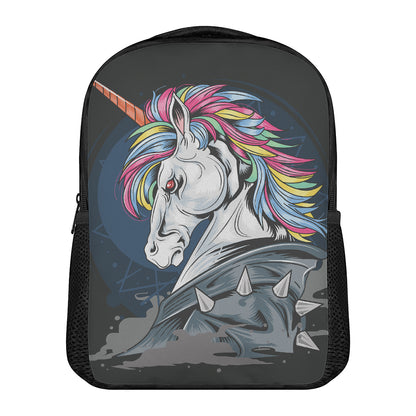 Punk Unicorn Print Casual Backpack