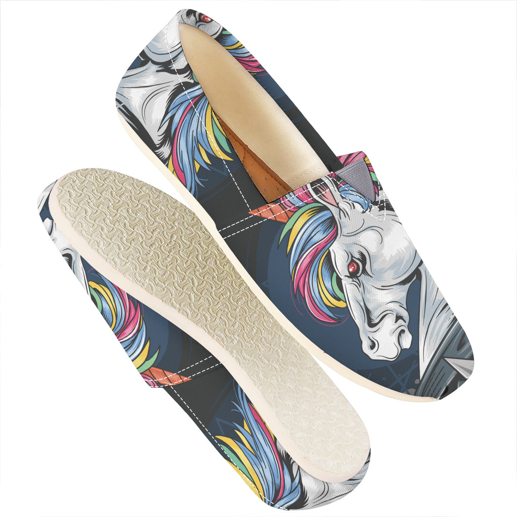 Punk Unicorn Print Casual Shoes