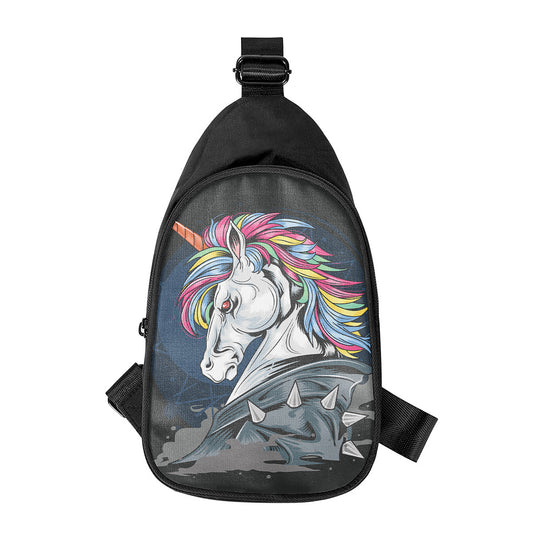Punk Unicorn Print Chest Bag