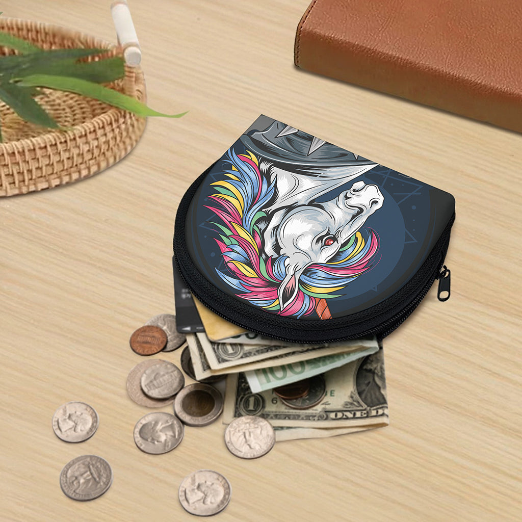 Punk Unicorn Print Coin Purse