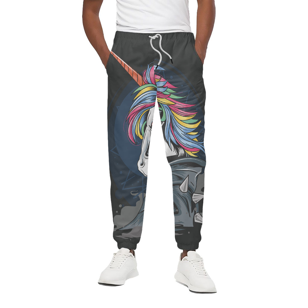 Punk Unicorn Print Cotton Pants