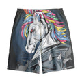 Punk Unicorn Print Cotton Shorts