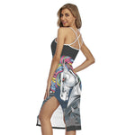 Punk Unicorn Print Cross Back Cami Dress
