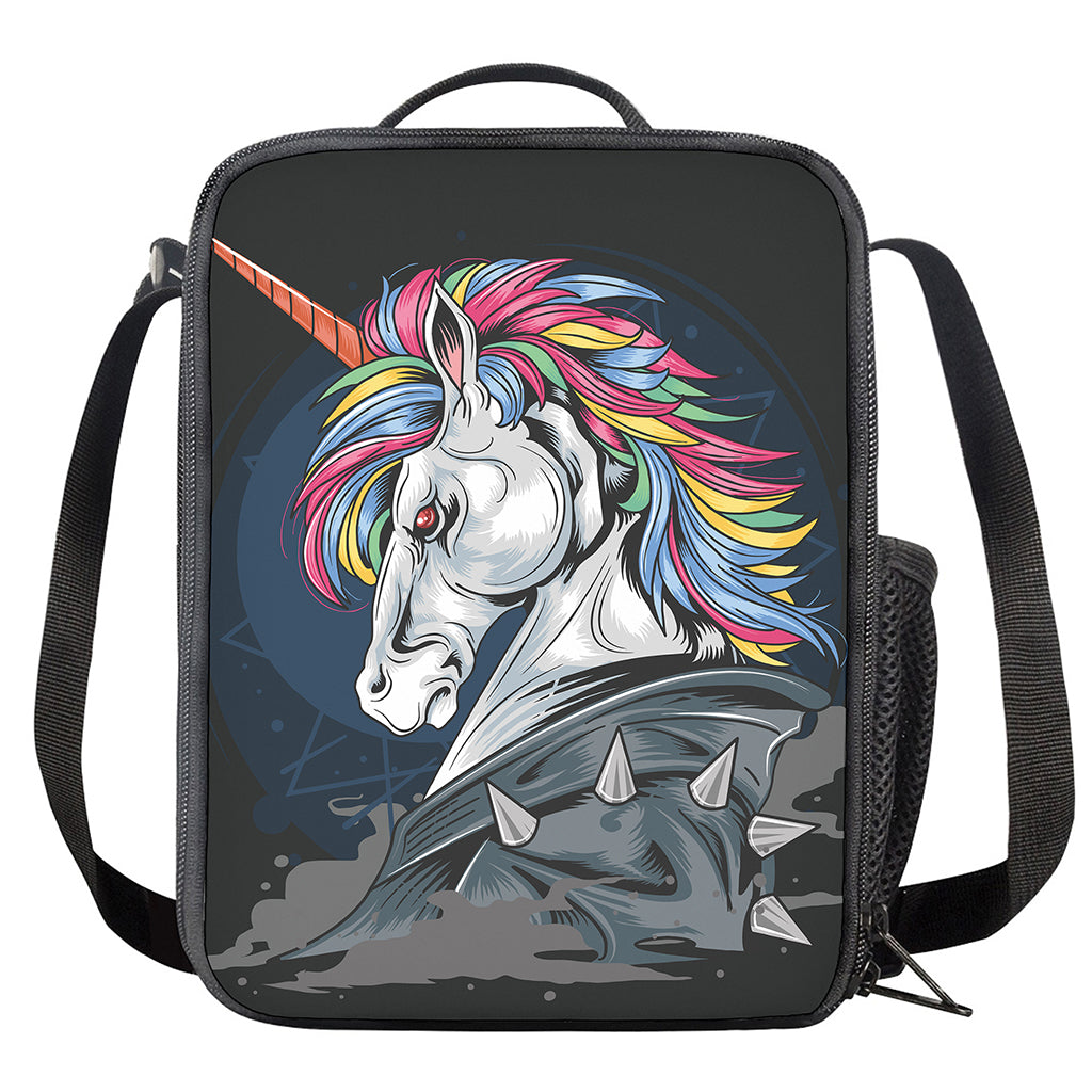 Punk Unicorn Print Crossbody Lunch Bag