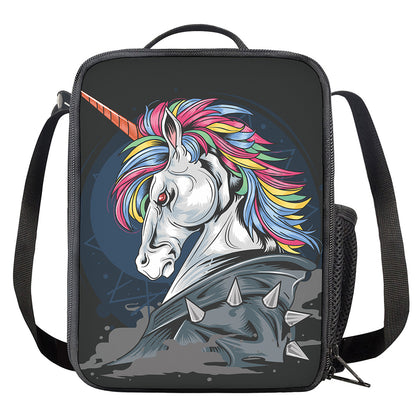 Punk Unicorn Print Crossbody Lunch Bag