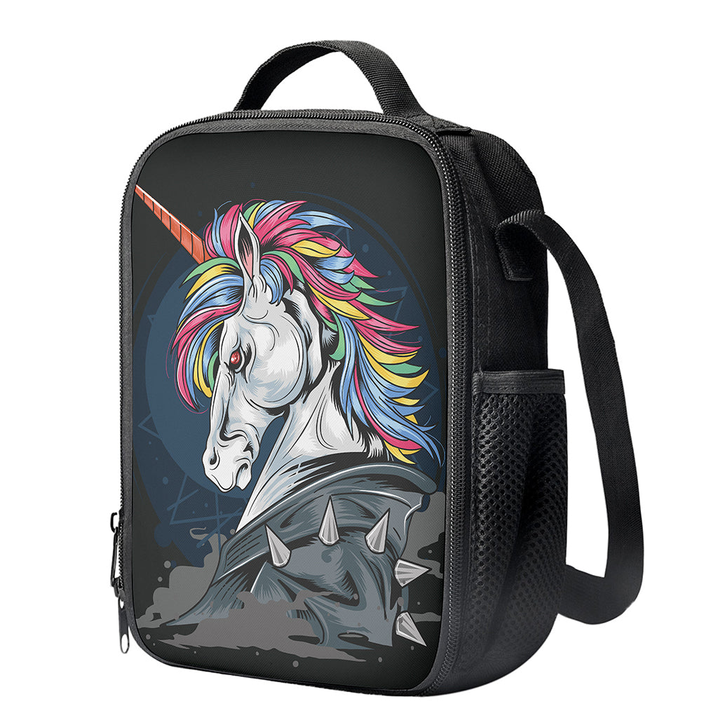 Punk Unicorn Print Crossbody Lunch Bag