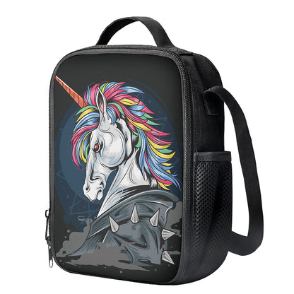Punk Unicorn Print Crossbody Lunch Bag