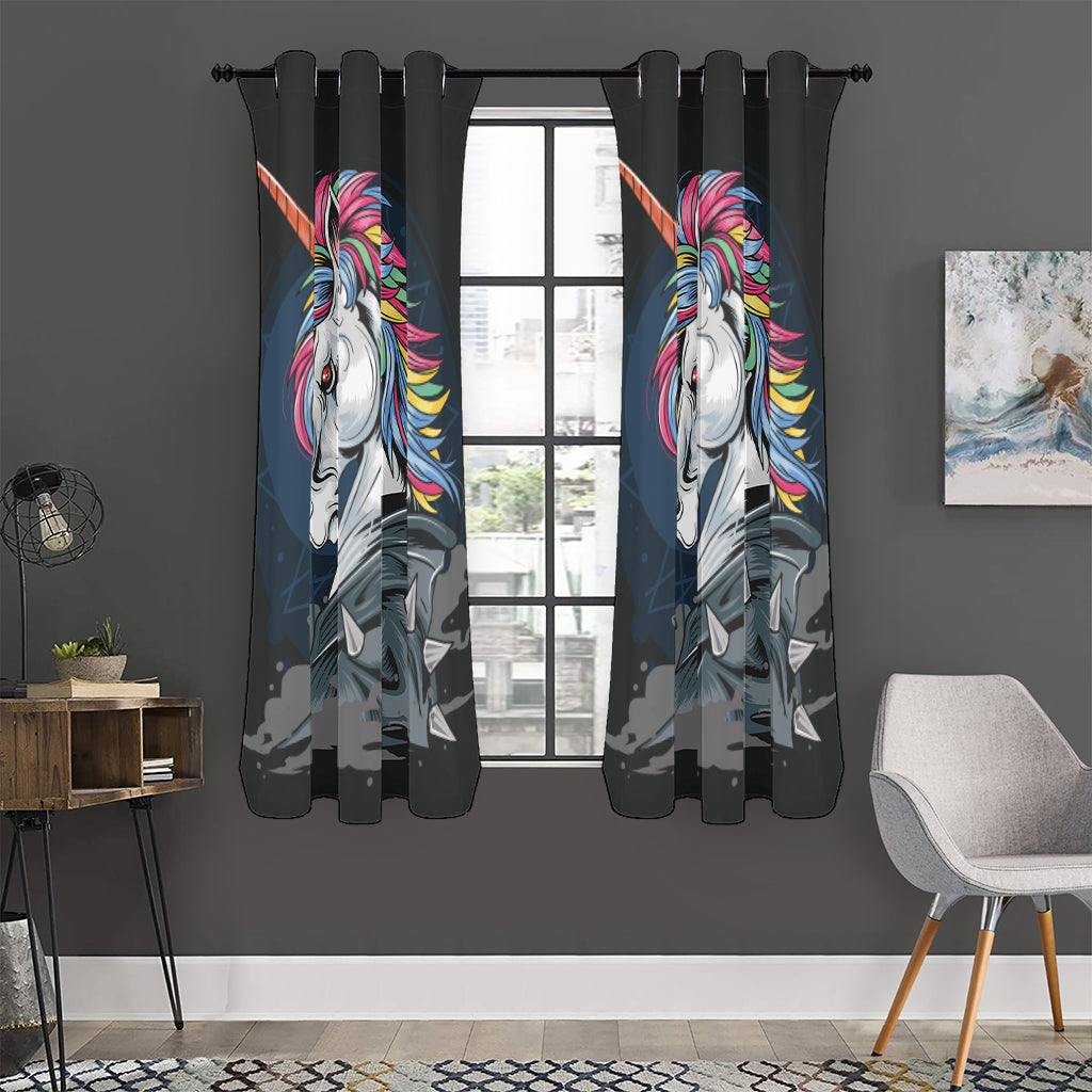 Punk Unicorn Print Curtain