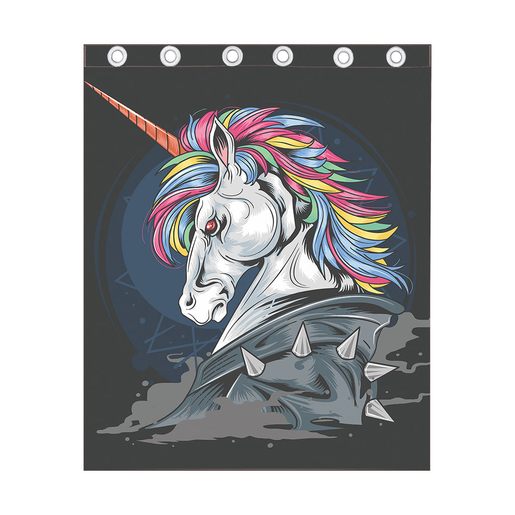 Punk Unicorn Print Curtain