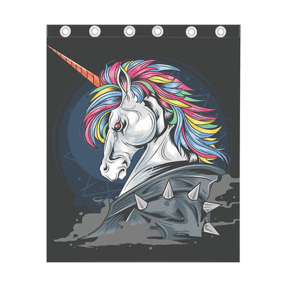Punk Unicorn Print Curtain