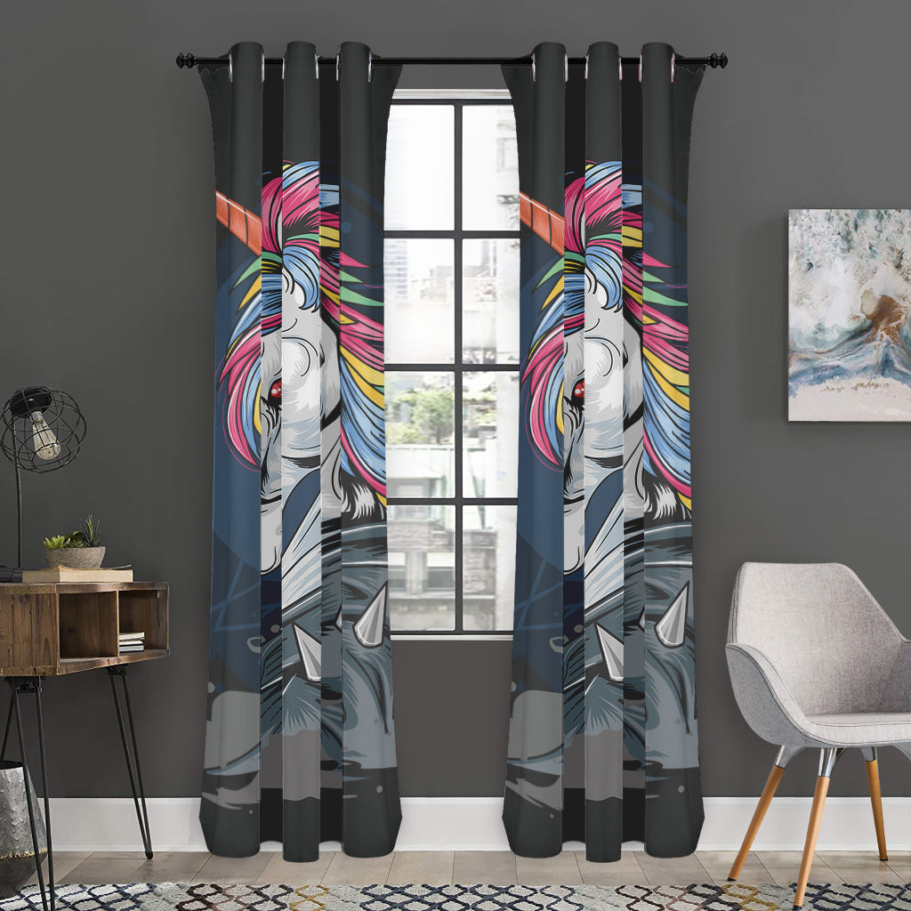Punk Unicorn Print Curtain