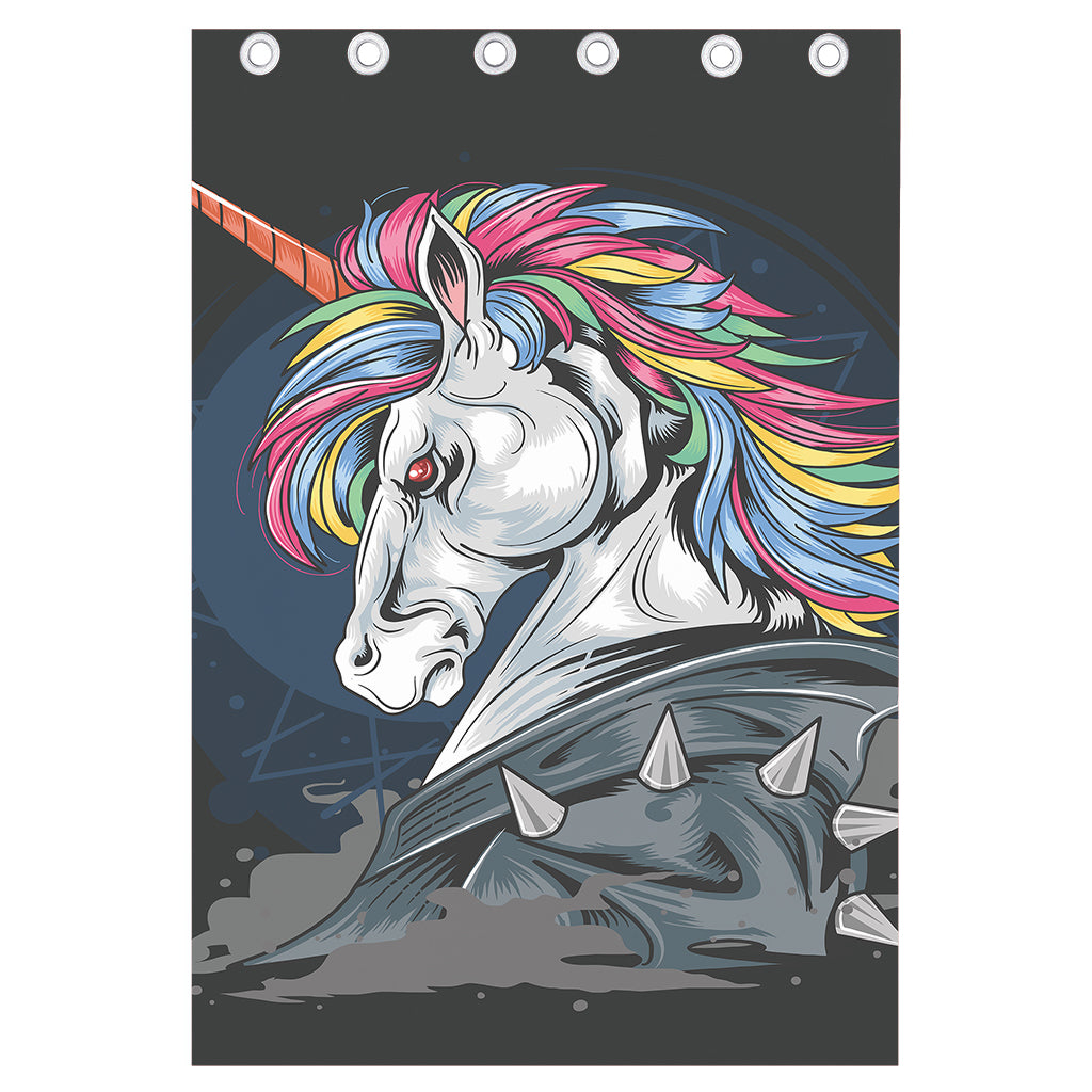 Punk Unicorn Print Curtain