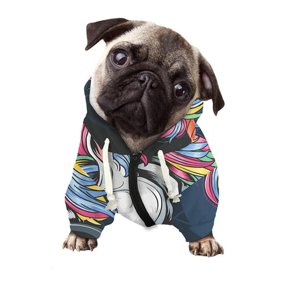 Punk Unicorn Print Dog Zip Up Hoodie