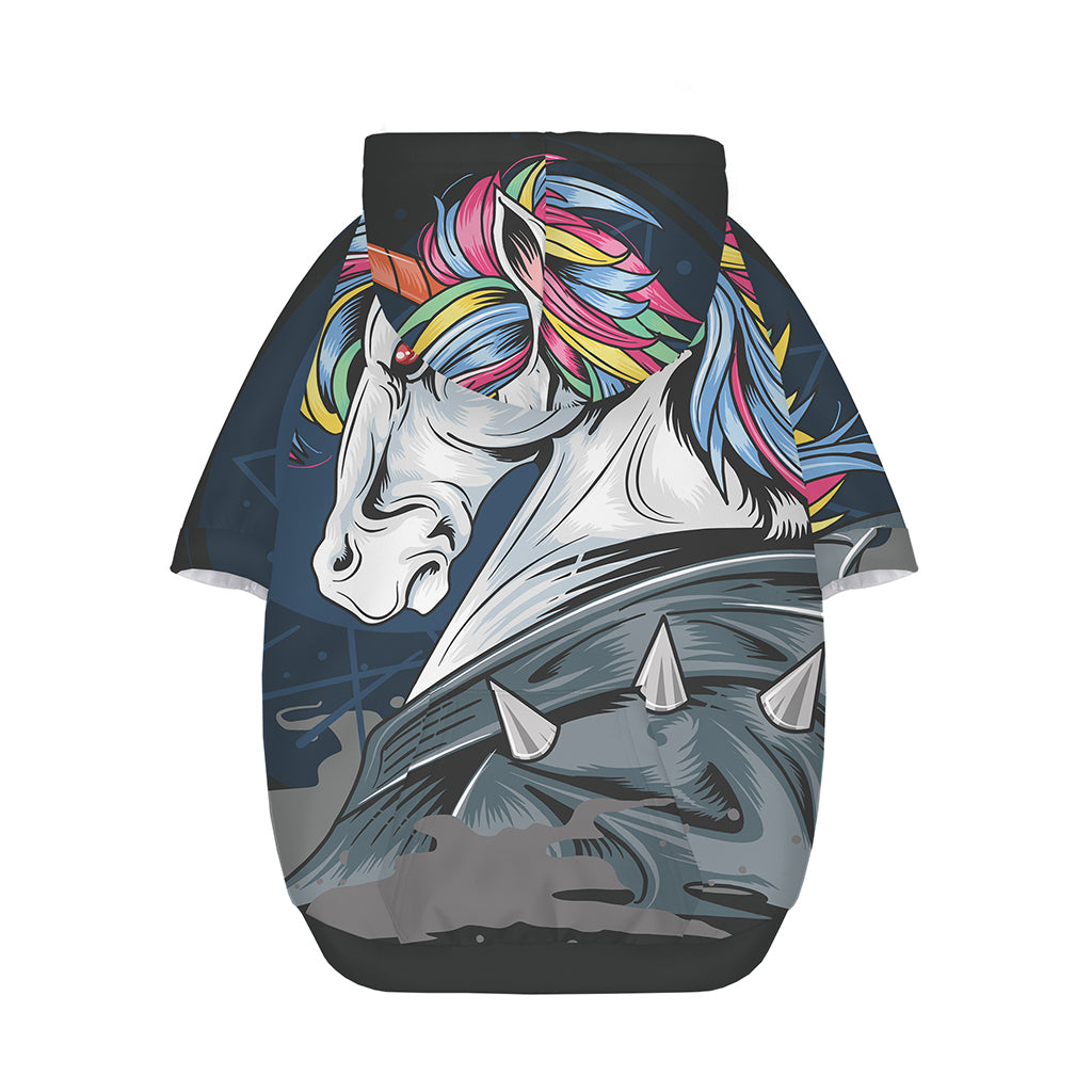 Punk Unicorn Print Dog Zip Up Hoodie