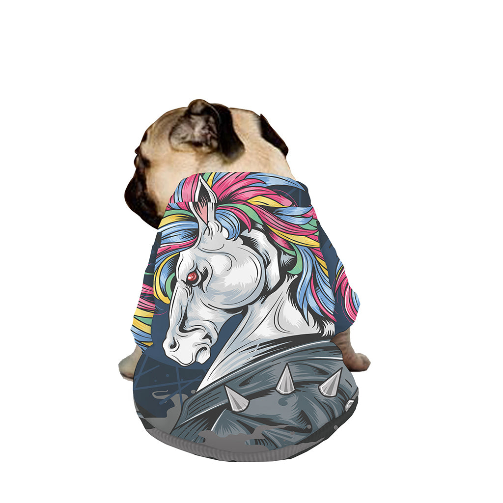Punk Unicorn Print Dog Zip Up Jacket