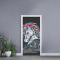 Punk Unicorn Print Door Sticker