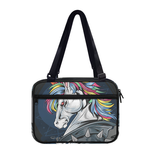 Punk Unicorn Print Double Strap Bible Bag