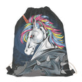 Punk Unicorn Print Drawstring Bag