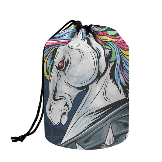 Punk Unicorn Print Drawstring Makeup Bag