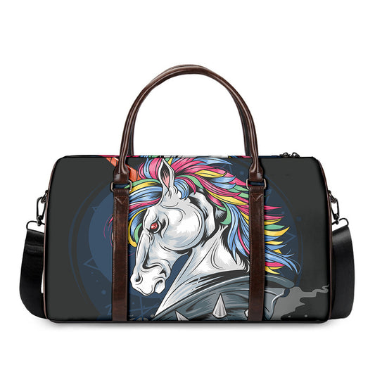 Punk Unicorn Print Duffle Bag