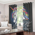 Punk Unicorn Print Extra Wide Grommet Curtains