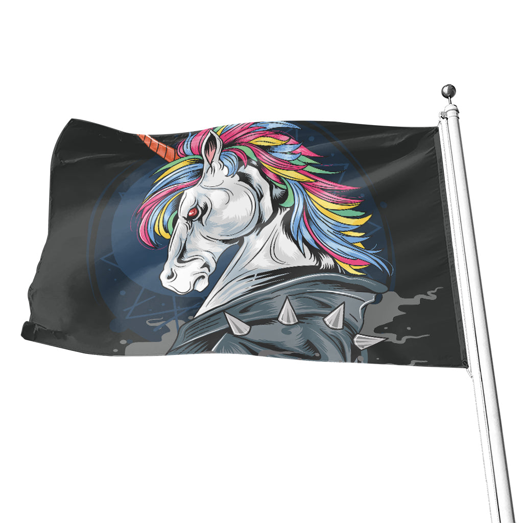 Punk Unicorn Print Flag