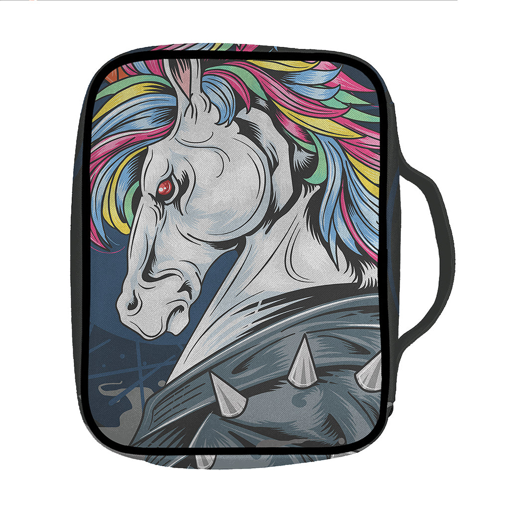 Punk Unicorn Print Front Pocket Bible Bag