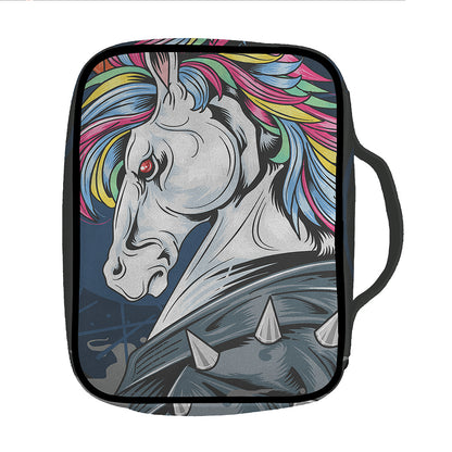 Punk Unicorn Print Front Pocket Bible Bag
