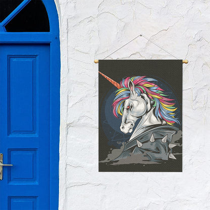 Punk Unicorn Print Garden Flag