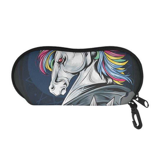 Punk Unicorn Print Glasses Case