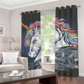 Punk Unicorn Print Grommet Curtains