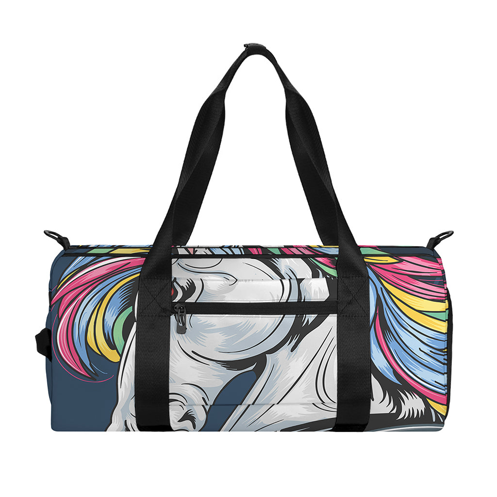 Punk Unicorn Print Gym Bag