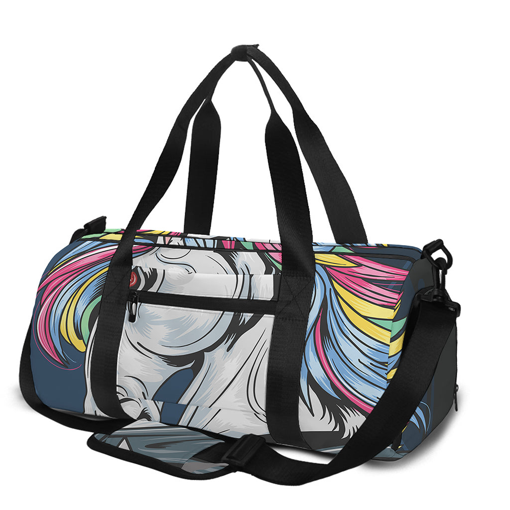 Punk Unicorn Print Gym Bag