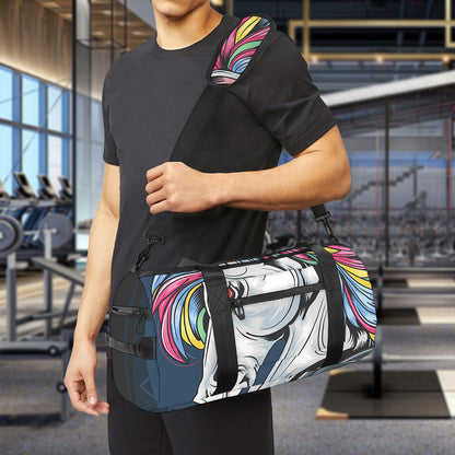 Punk Unicorn Print Gym Bag