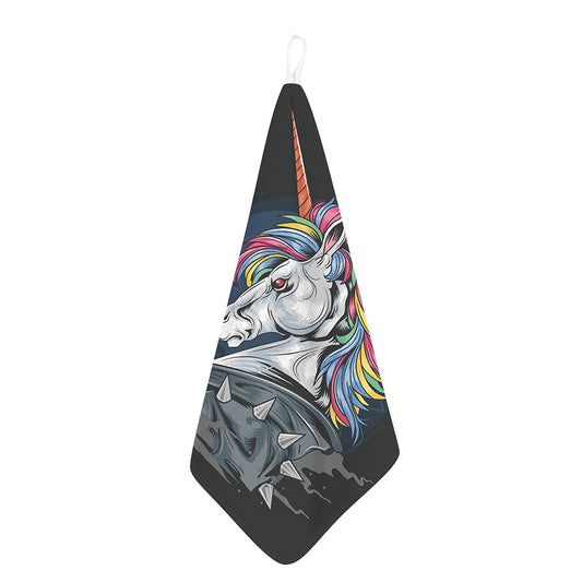 Punk Unicorn Print Hand Towel